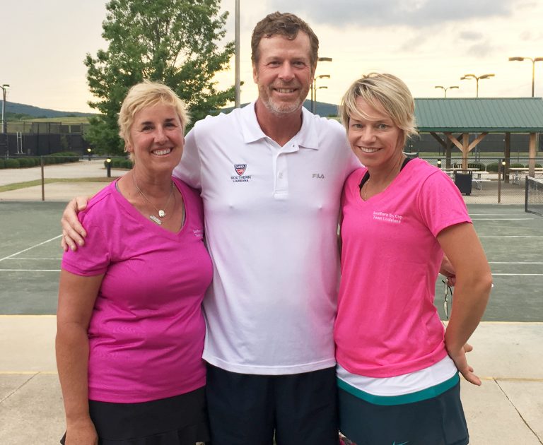 Dianne Lowings, Drew Meyers and Ashley Rust competed at the Southern Senior Tennis Cup.