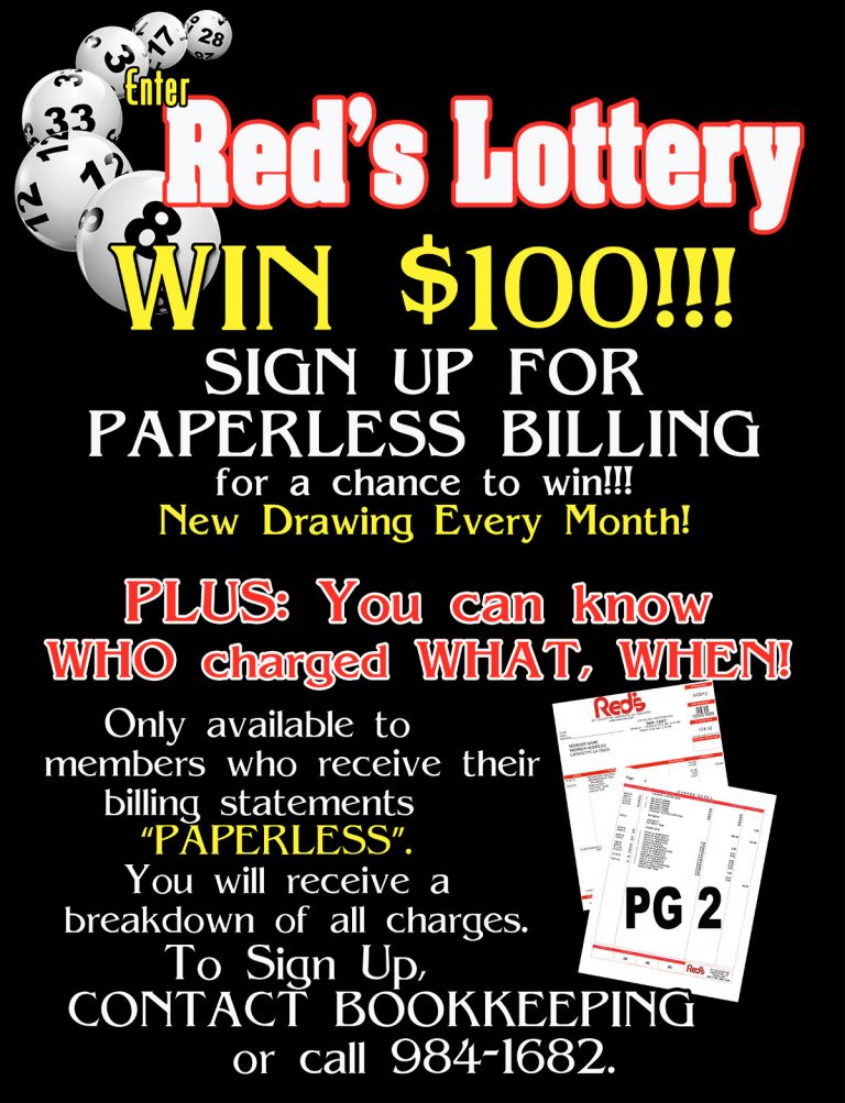 Red's paperless lottery rules.