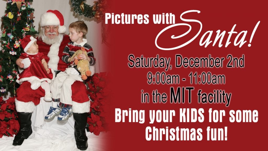 Pictures with Santa in the MIT facility.