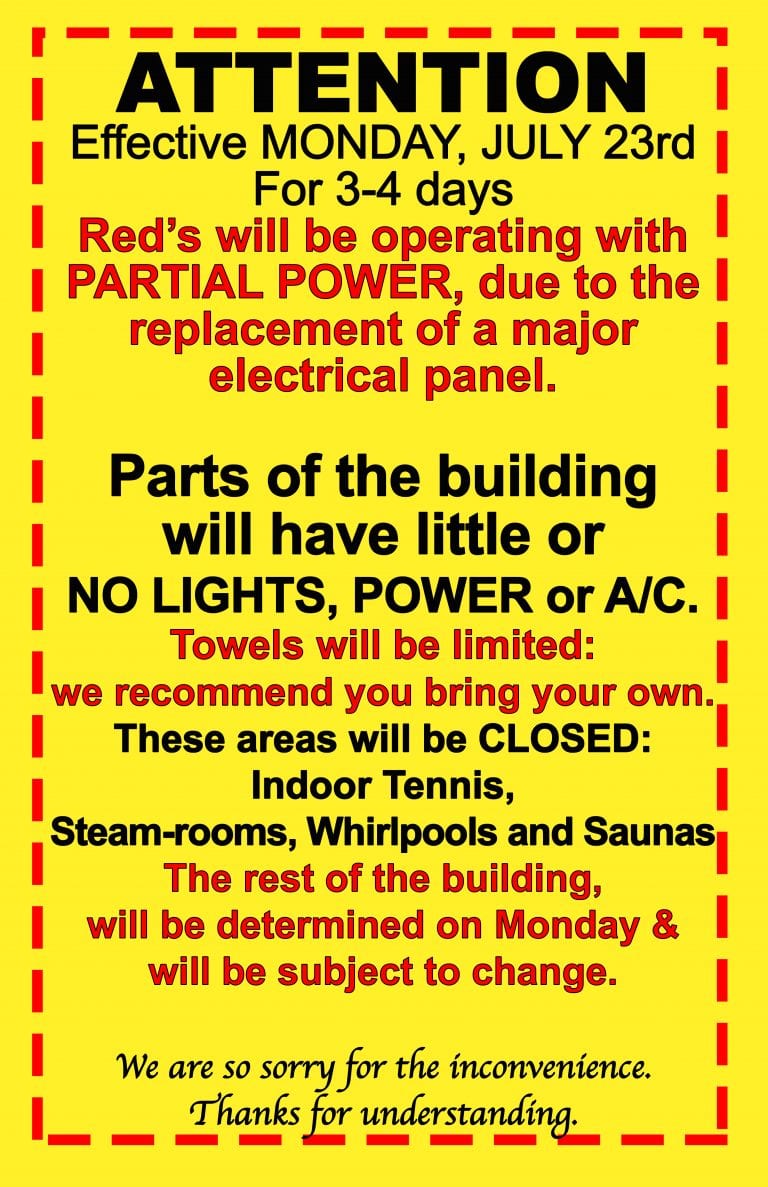 Power Outage at Red's