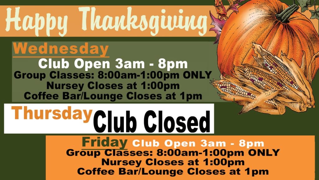 Thanksgiving 2018 schedule at Red's